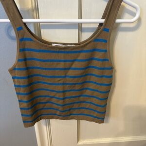 Brown and Blue Striped Tank Top